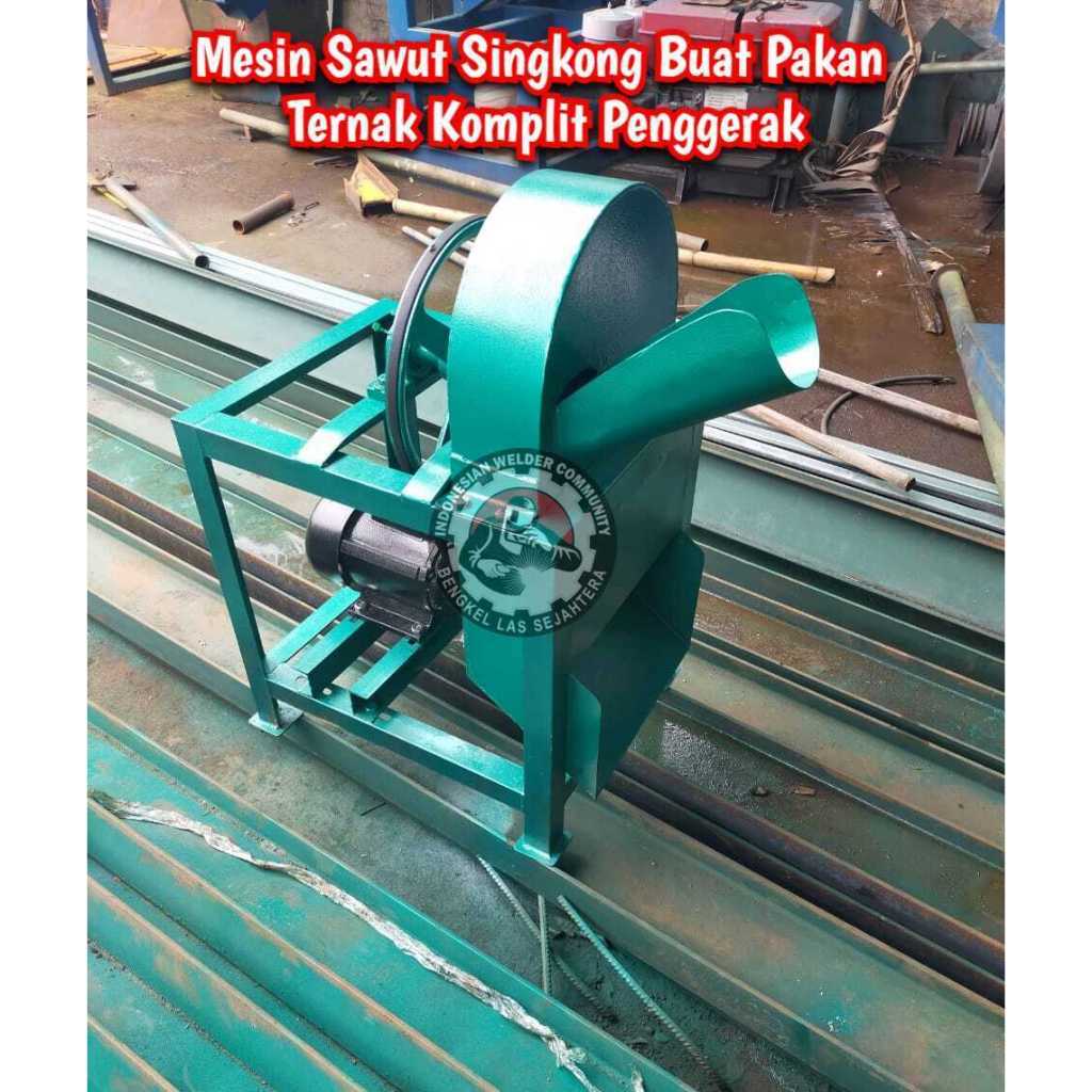 Mesin Sawut Singkong Buat Pakan Ternak Komplit Penggerak