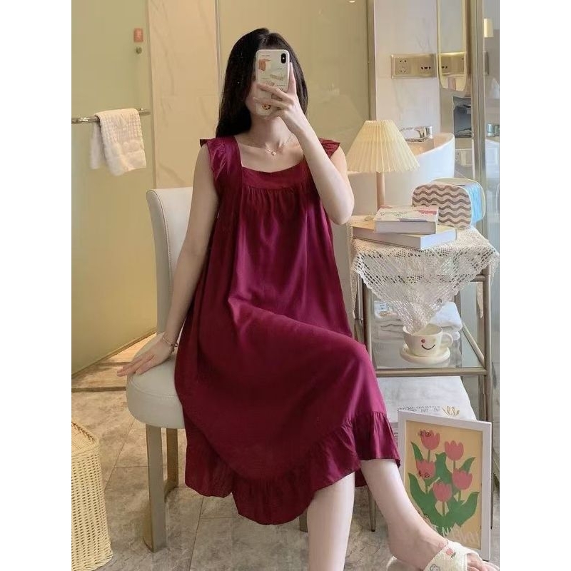 Daster sexy, kensi tali tebal, kensi rayon sutra, daster polos, daster cantik