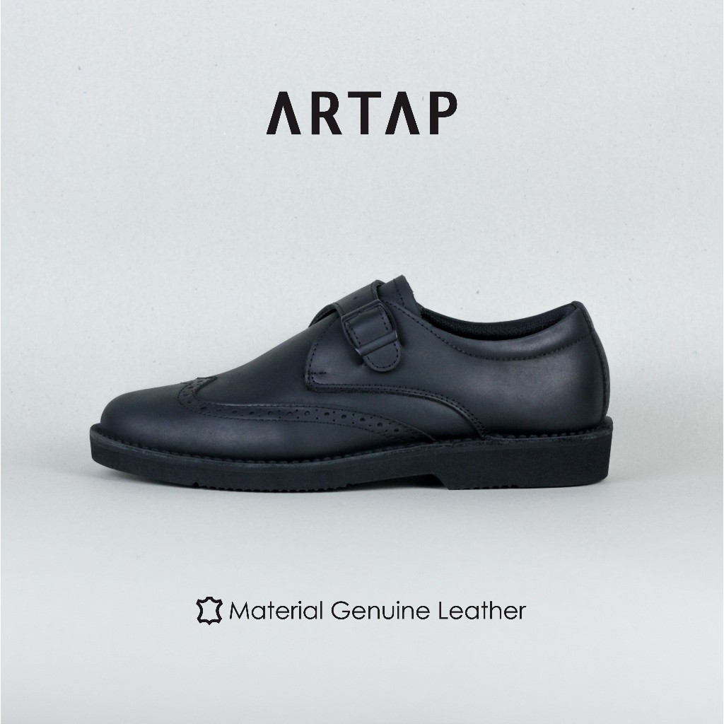 ARTAP - Sepatu Kulit Asli Pria Formal Pantofel - Ranau CH Black