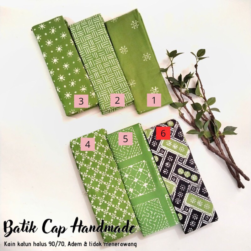 kain batik cap warna hijau kain lilit