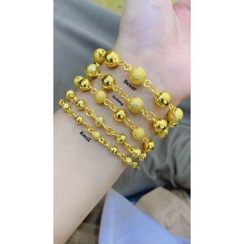 gelang boba lapisan emas crum asli