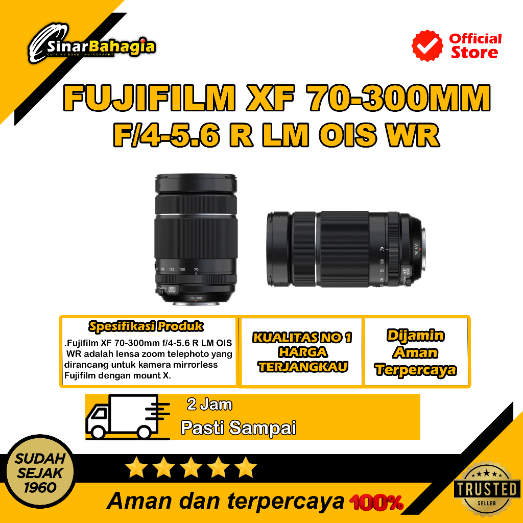 Fujifilm. XF 70-300mm F4-5.6 R LM OIS WR Fujinon XF70-300mm - Garansi Resmi