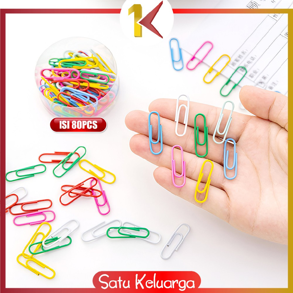 

SK-A109 Paper Clip Warna Metalic Isi 80pcs Klip Kertas Warna Macaron / Klip Penjepit Kertas Aesthetic / Clip Pack Jepitan Kertas Serbaguna