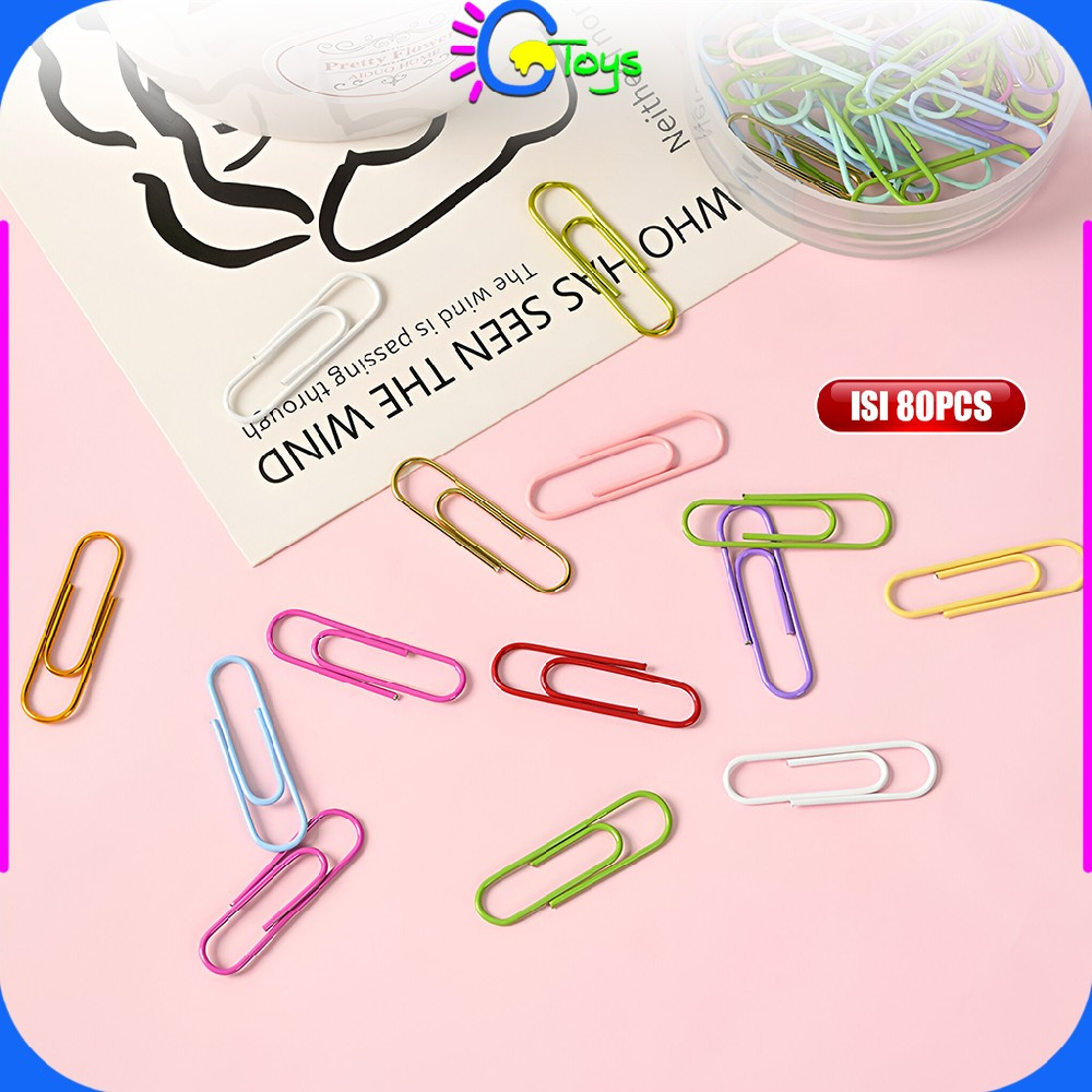 

CR-A109 Paper Clip Warna Metalic Isi 80pcs Klip Kertas Warna Macaron / Klip Penjepit Kertas Aesthetic / Clip Pack Jepitan Kertas Serbaguna
