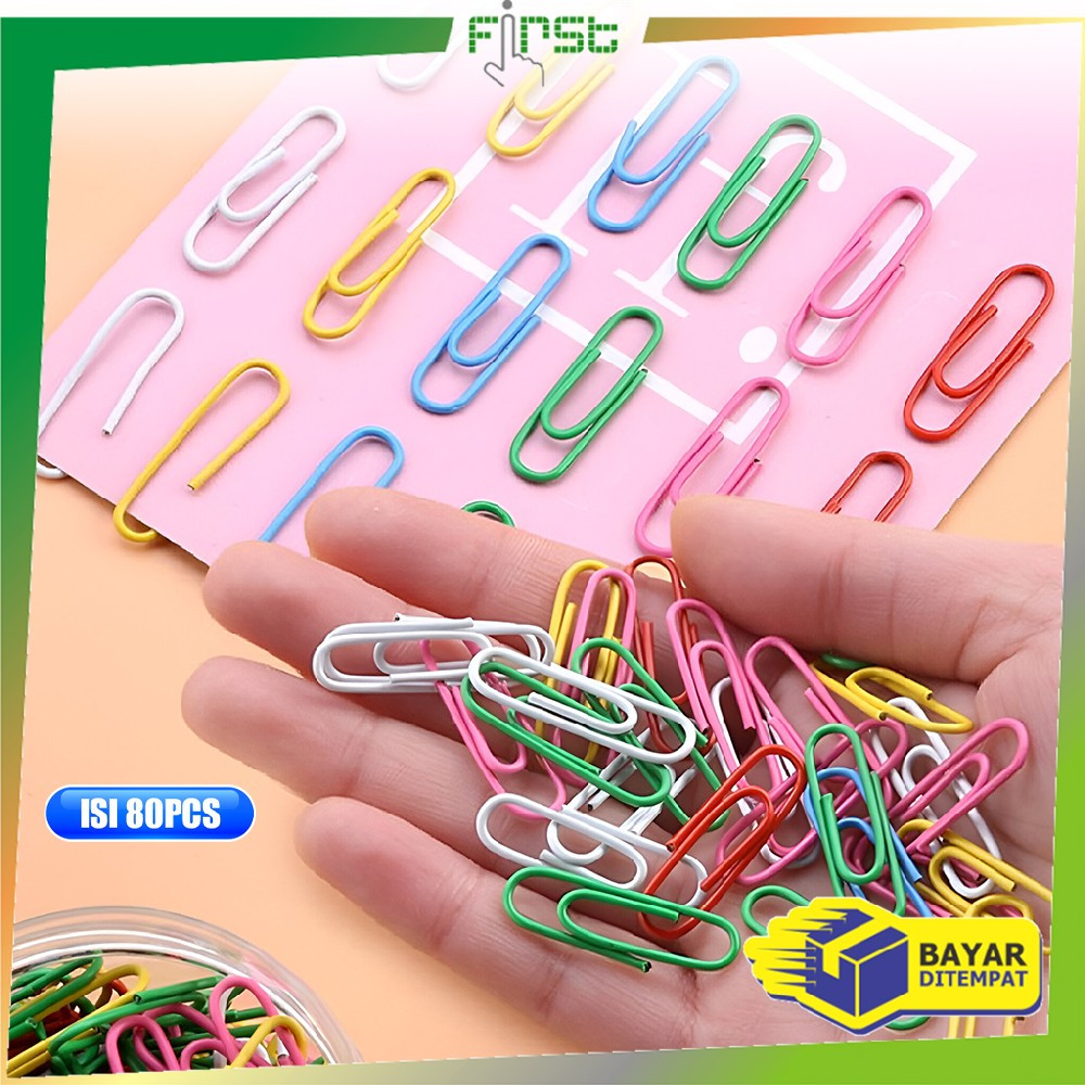 

FH-A109 Paper Clip Warna Metalic Isi 80pcs Klip Kertas Warna Macaron / Klip Penjepit Kertas Aesthetic / Clip Pack Jepitan Kertas Serbaguna
