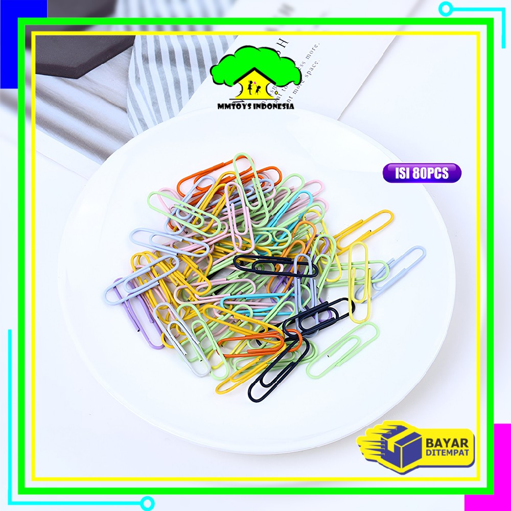

MI-A109 Paper Clip Warna Metalic Isi 80pcs Klip Kertas Warna Macaron / Klip Penjepit Kertas Aesthetic / Clip Pack Jepitan Kertas Serbaguna