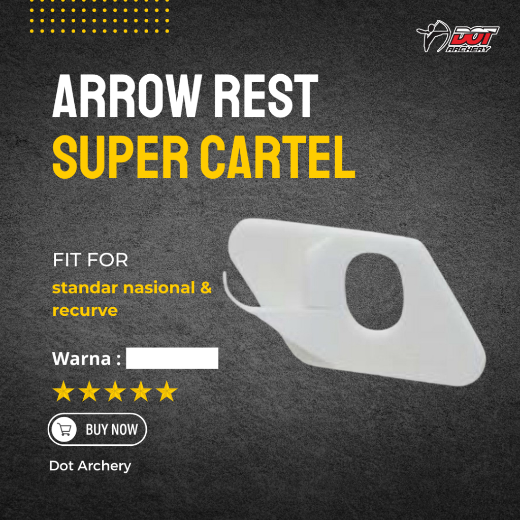 Arrow Rest Panahan | Arrow rest Cartel Super White RH | Arrow rest busur standar bow dan Recurve