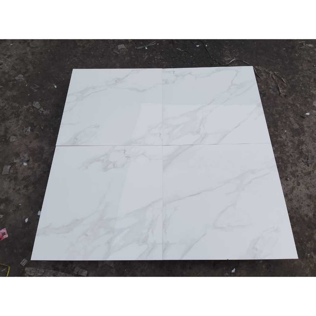 GRANIT LANTAI GLOSSY 60X60 66199 MAGNIFICO WHITE BY SUN POWER CERAMICS