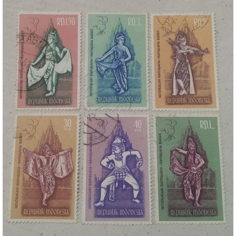 

Prangko Lawas RI Set Lengkap RAMAYANA Thn 1962