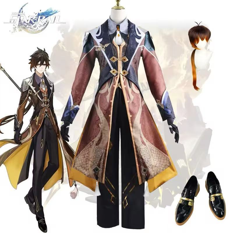 Genshin Impact cos coat Zhongli cos complete game suit cosplay costume men Zhongli C suit
