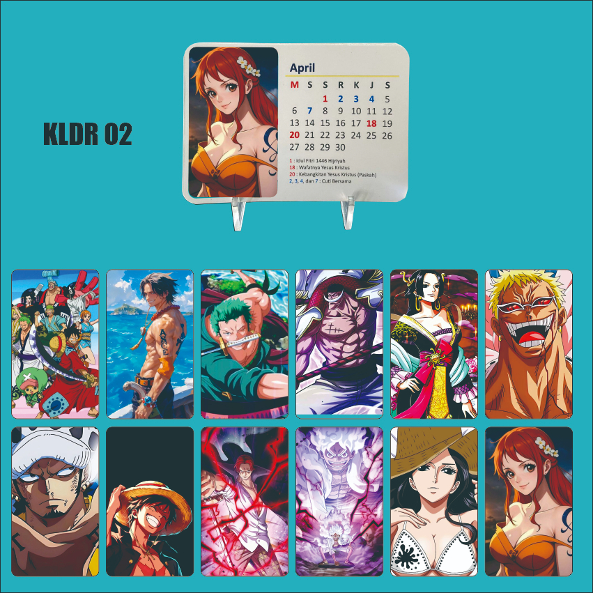 

pajangan kalender Meja - Kalender Meja tema anime dengan stand akrilik - kalender meja tema anime one piece