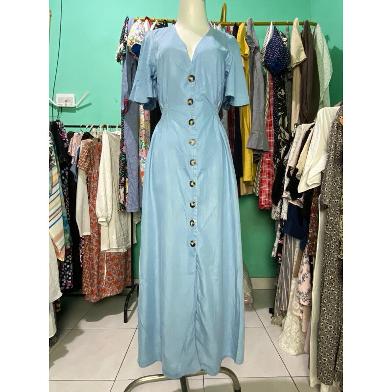 Dress Preloved Bahan Denim / Dress Wanita
