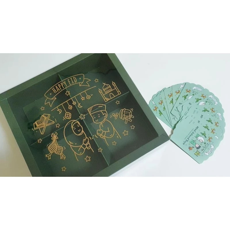 

5 pcs dus mika edisi eid mubarak kemasan brownies mini box packaging hampers sekat 4 idul fitri free tag