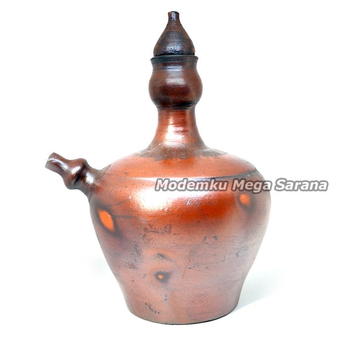 Kendi Tanah Liat Air Minum Teko Gerabah Tradisional - 3 Liter - Labu Tanah Gogok Glogok Kandi Kundi 
