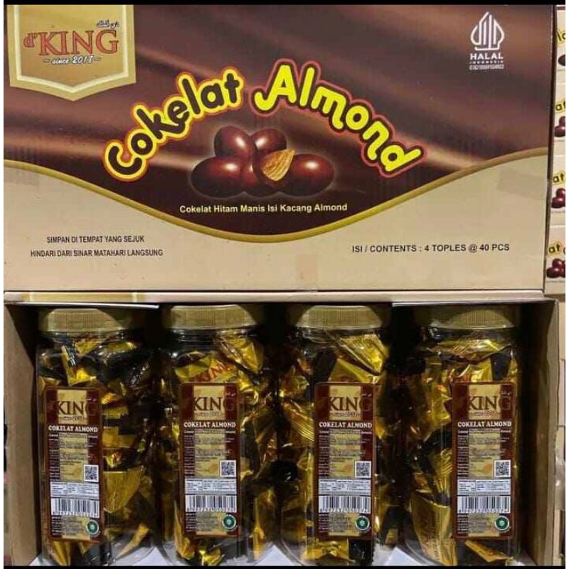 

satu Dus coklat Almond murah enak Empat toples promo/jajanan/cemilan murah