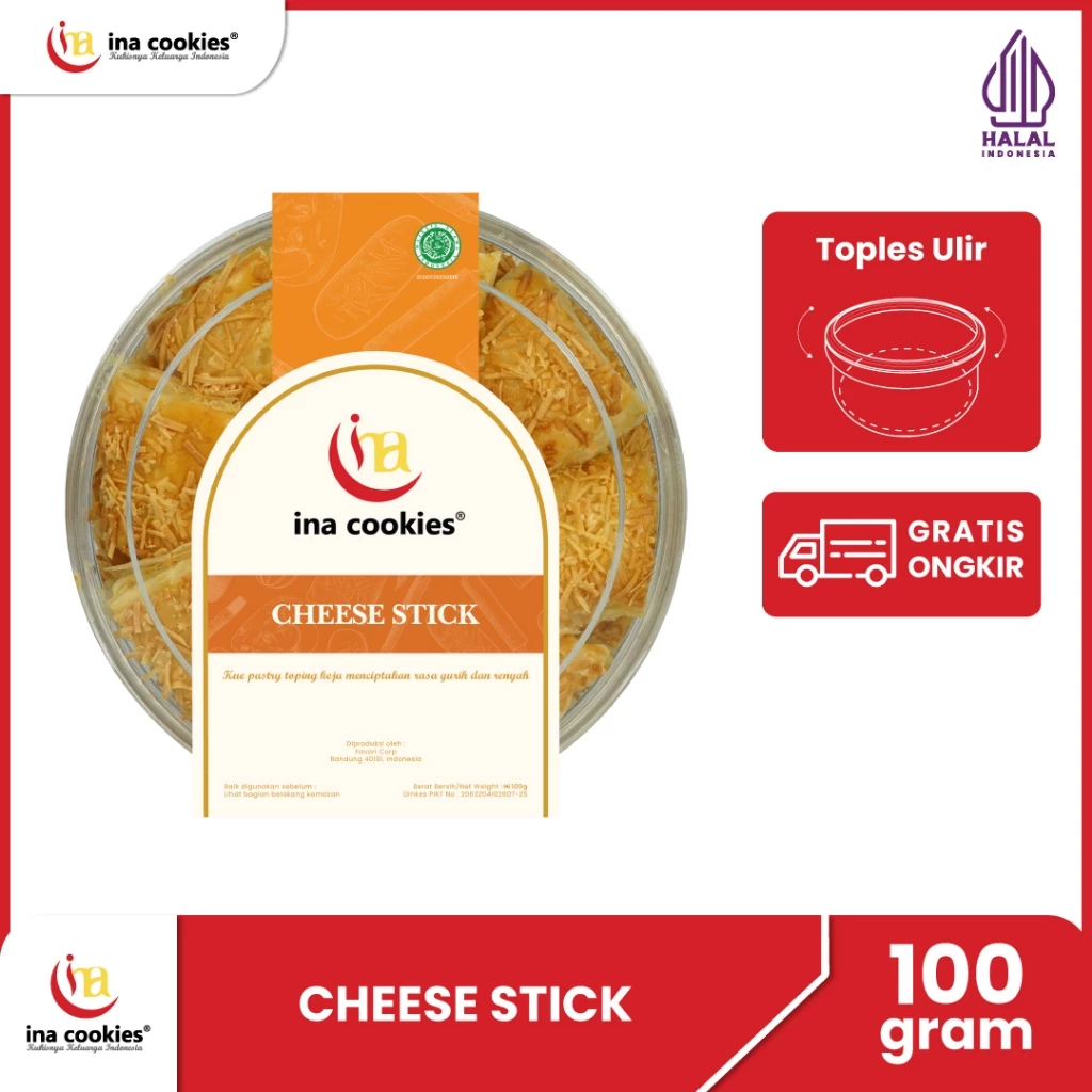 

Ina Cookies Kue Kering Premium Cheese Stick Reguler