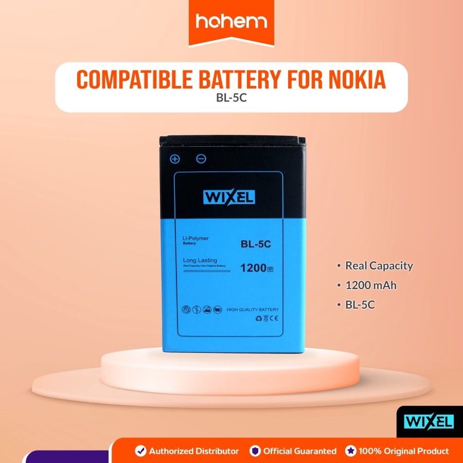 WIXEL Baterai BL-5CA Nokia 1110 1111 1112 1200 1680 2310 5130 XpressMusic 7600 N70 E60 5030 C2-00 C2