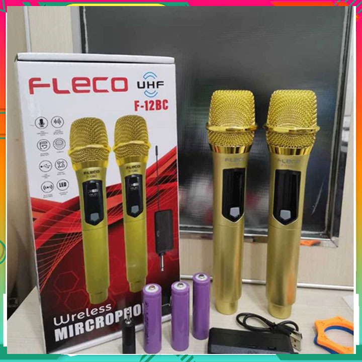 Mic Wireless / Microphone Wireless Karaoke Fleco F-12BC Mic Single Tanpa Kabel Suara Makin BaguS