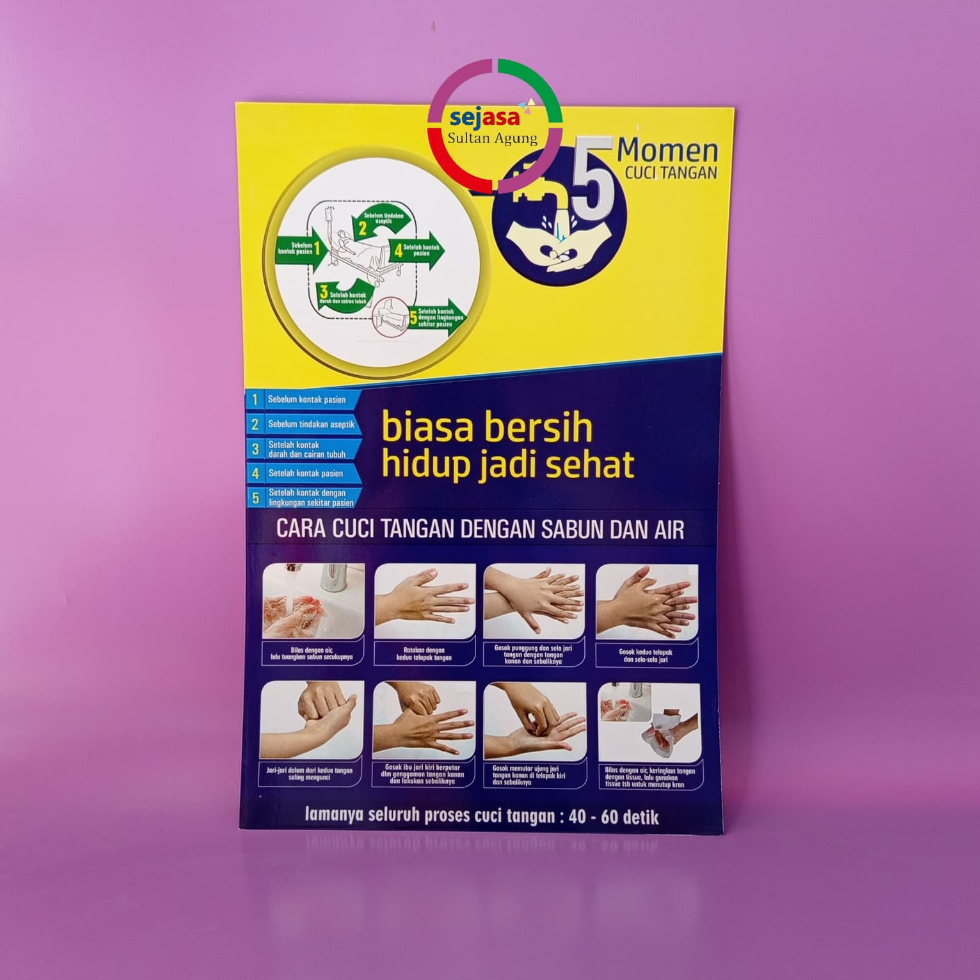 Poster 5 Momen Cuci Tangan Versi Nakes | Khusus Tenaga Kesehatan : Poster 5 Momen Cuci Tangan