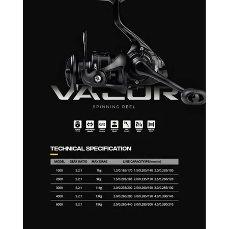 REEL SPINING IROLY VALOR 1000 - 6000