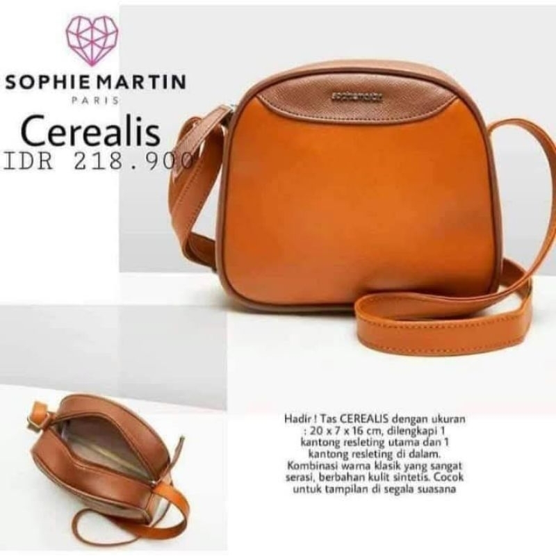 SOPHIE MARTIN CEREALIS BAG TAS SLEMPANG WANITA SLING BAG SOPHIE PARIS COKLAT IMPOR TAS LEMPANG BROWN