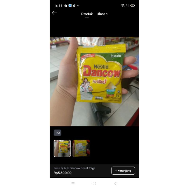 

Dancow susu bubuk instant 27gr