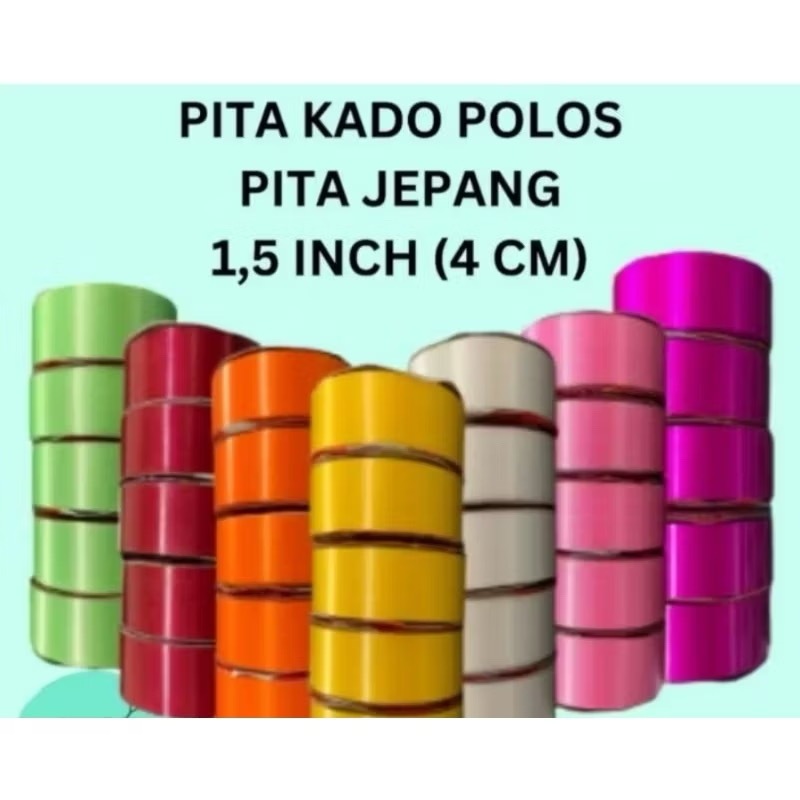 

Pita Jepang/ Pita Kado Besar Ukuran 1.5 inch /Pita Polos