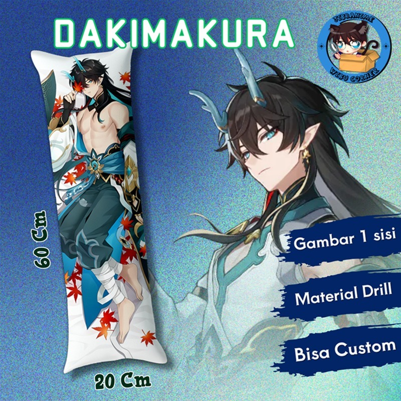 dakimakura / guling  DAN HENG IMBIBITOR LUNAE GENSHIN IMPACT / ukuran 20x60cm / sudah termasuk isi /