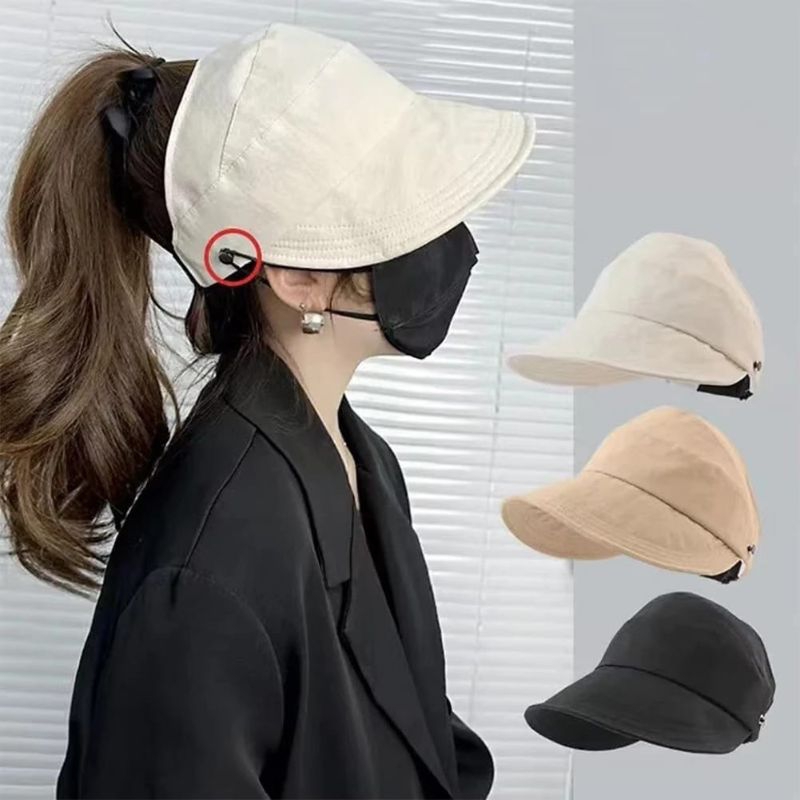 TOPI PANTAI KOREA WANITA / TOPI PELINDUNG SINAR MATAHARI / TOPI OLAHRAGA WANITA / READY MAKASSAR