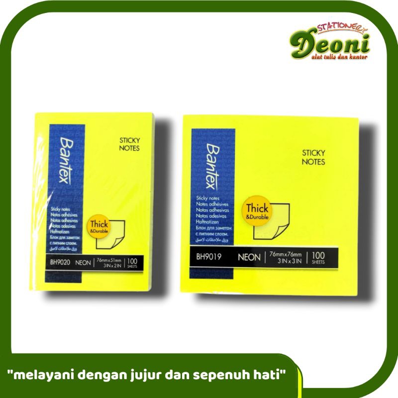 

BANTEX Sticky Notes Post It 3x2 3x3