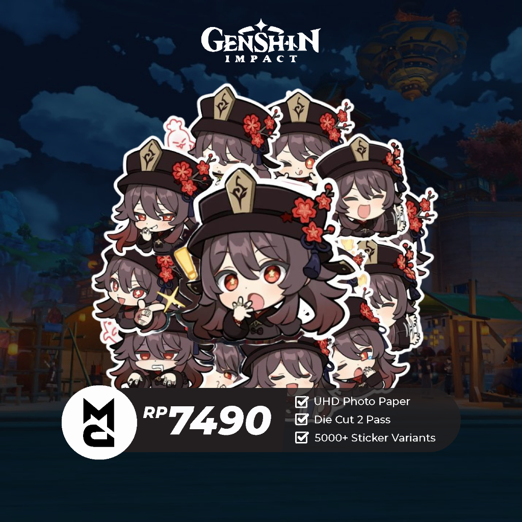 

Sticker Genshin Impact Hu Tao Sticker Anime Aesthetic Lucu Sticker Helm Laptop Motor Hp