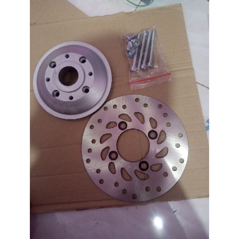 adaptor cakram belakang Vixion old RX king scorpio Byson Jupiter MX pakai cakram belakang Supra x 12