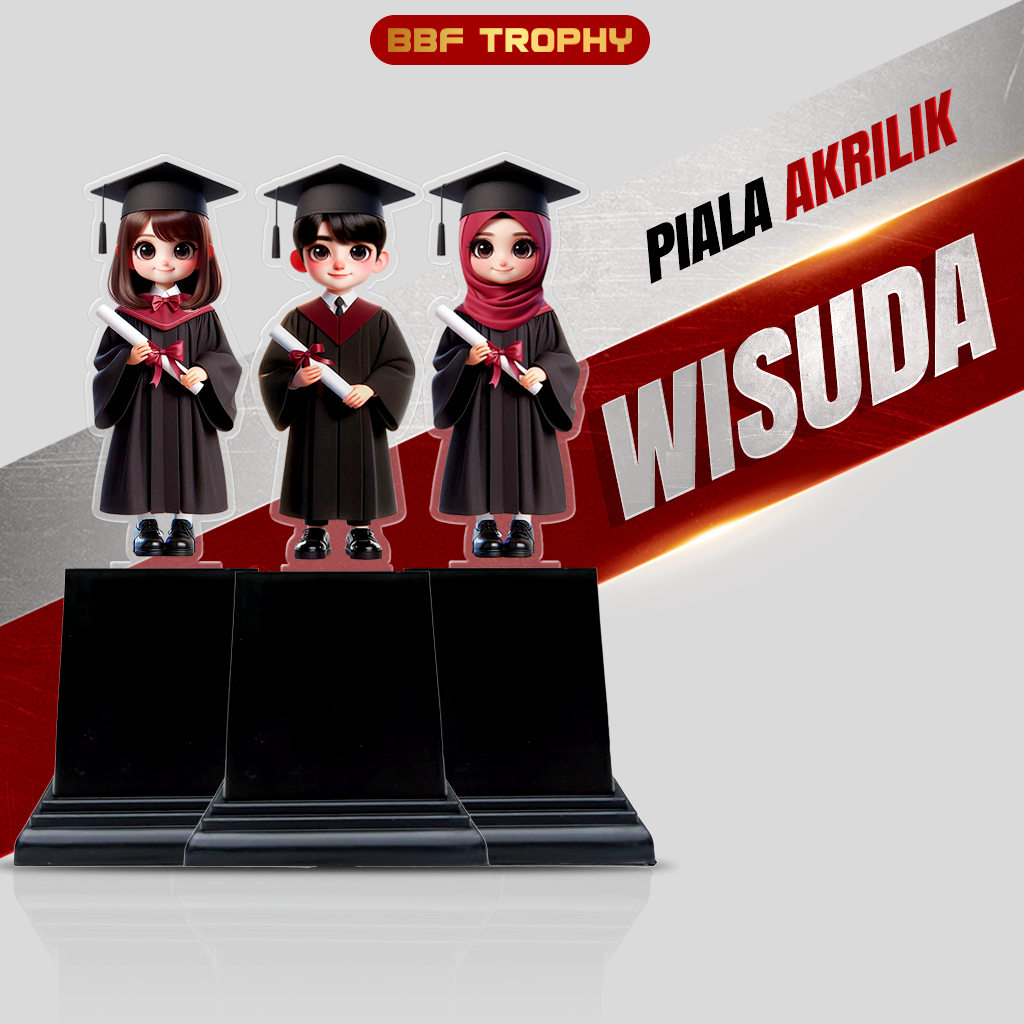 Piala Wisuda Anak Sekolah Tk Paud Sd Plakat Akrilik Kado Hadiah Perempuan | Laki-laki | Hijab