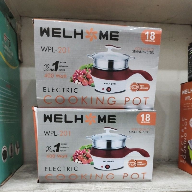Panci elektrik/cooking pot electric welhome wpl-201 3in1