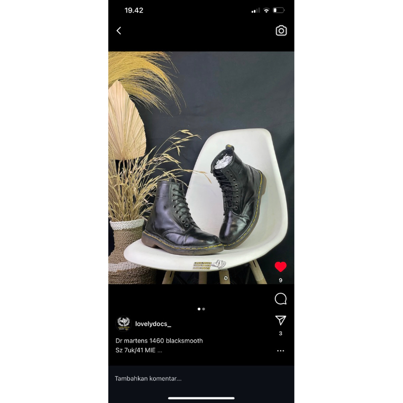 Dr Martens 1460 Blacksooth Sepatu Boot 41