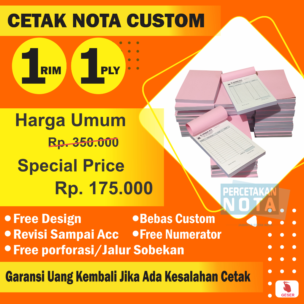 

Nota custom 1 ply 1 rim (bebas custom)