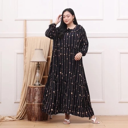 Gamis Midi Dress Rayon Dress Kerah Termurah Jumbo | Naumi Midi Dress Rayon super Premium | Gamis Sus