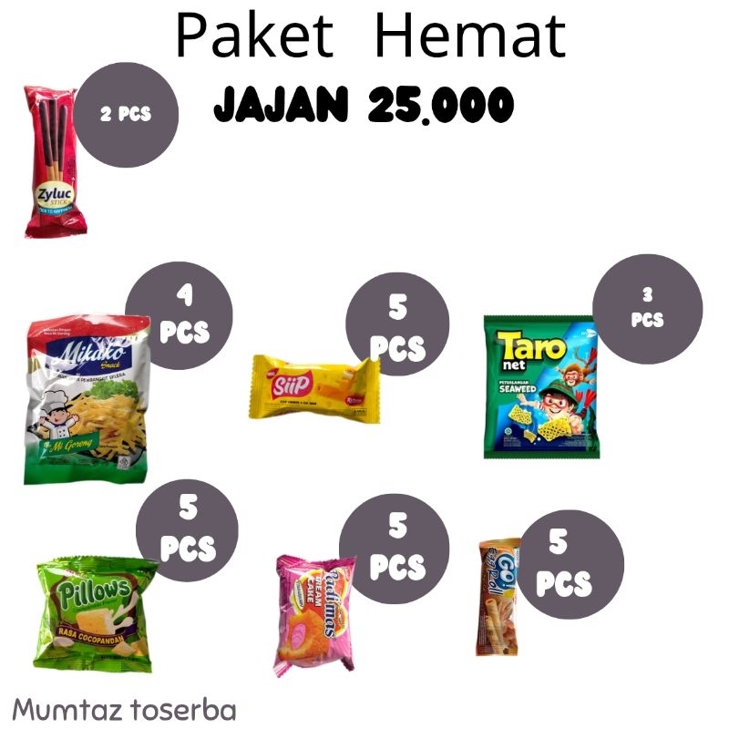 

paket hemat jajan 25.000 isi 29 pcs campur