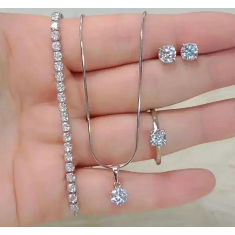 SET PERHIASAN LENGKAP PERAK PERHIASAN WANITA TITANIUM