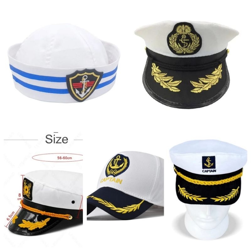 Sailor Kapten Kapal Topi Sailor Topi Kapten Kapal / Topi Angkatan Laut Topi Sailor Navy Topi Pelaut 