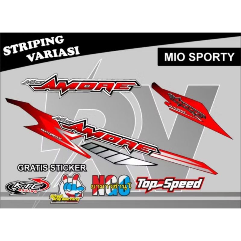 Striping Mio Sporty Variasi Stiker Motor Yamaha Mio Sporty Mio Smile Lis Cover Body Motor