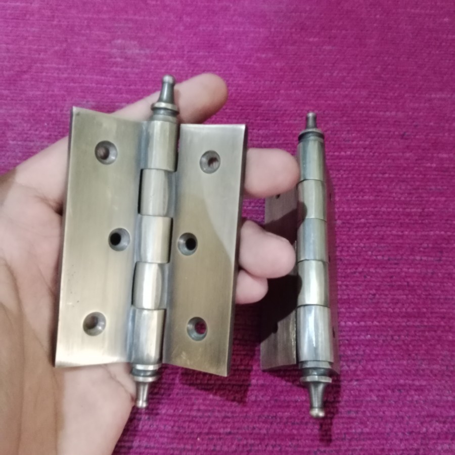 Engsel Pintu Jendala Bahan Kuningan 3 inch/ Engsel Pintu Kuningan/ Engsel Antik