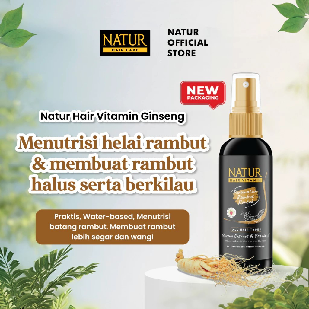 Natur Hair Vitamin Ginseng - Vitamin Rambut Rontok / Anti Hair Fall / Menguatkan Akar Rambut