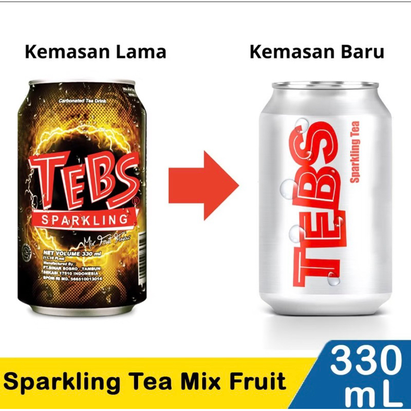 

tebs kaleng 330ml sparkling tea soda kemasan baru