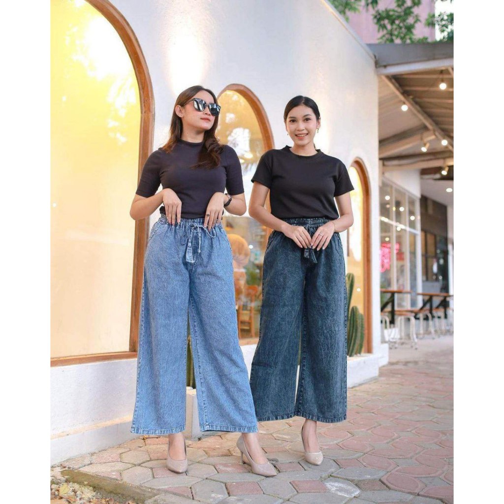 KULOT JEANS SNOW / CELANA JEANS WANITA PREMIUM / KULOT JEANS JUMBO L - 5XL