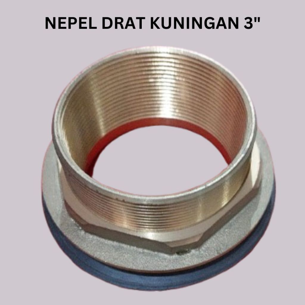 fitting sambungan penyambung pipa pvc Nepel Nepple drat kuningan Mur Mor Vault Ring 3" dim inch untu