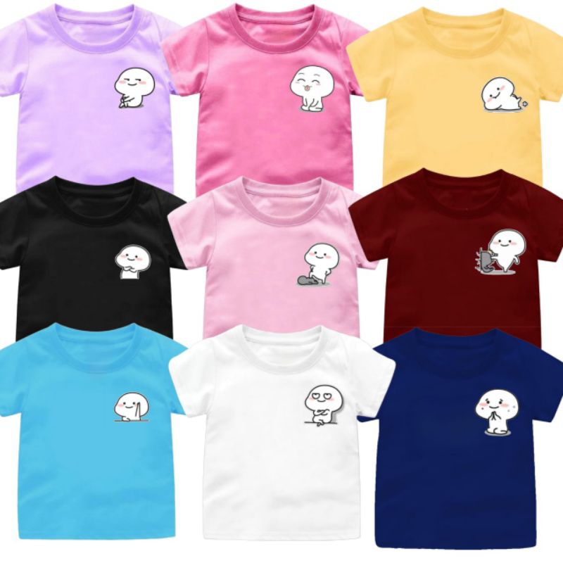 Nesia Store Baju Kaos Anak Cewek Cowok Gambar Jamur Putih Lucu Bahan Cotton Combed