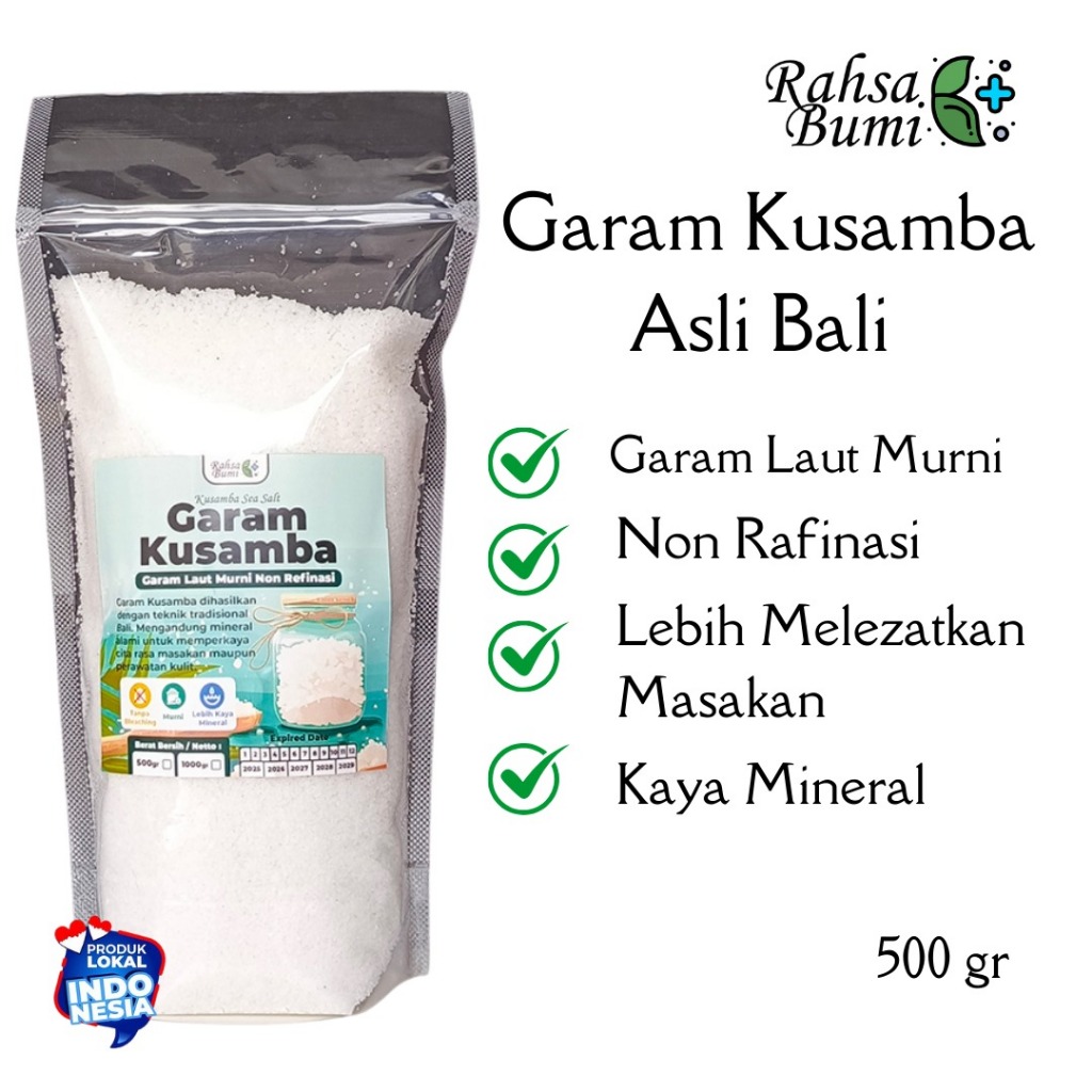 

Garam KUSAMBA Bali Asli 500 gr - Garem Laut Murni Tanpa Campuran Non Refinasi by Rahsa Bumi