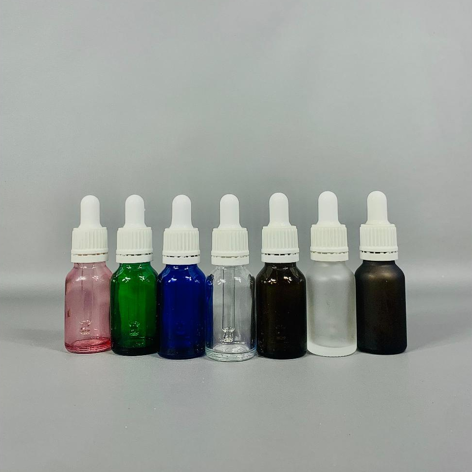 Botol Kaca Pipet 15 Ml Ring Segel Putih / Botol Pipet 15 Ml / Botol Serum 15 Ml
