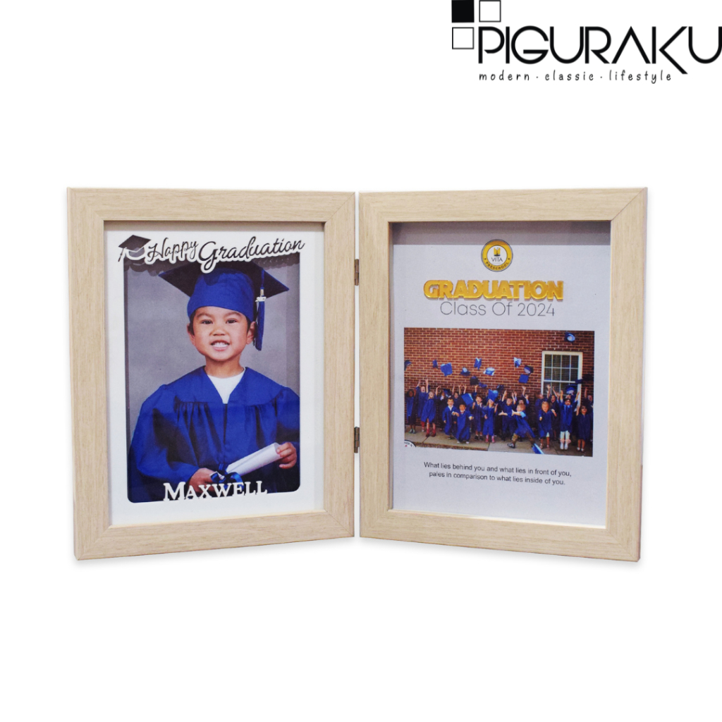 Pigura Bingkai Foto - Custom Graduation/Wisuda Frame 6R 2 Lipat-Kado/Gift Wisuda/Graduation